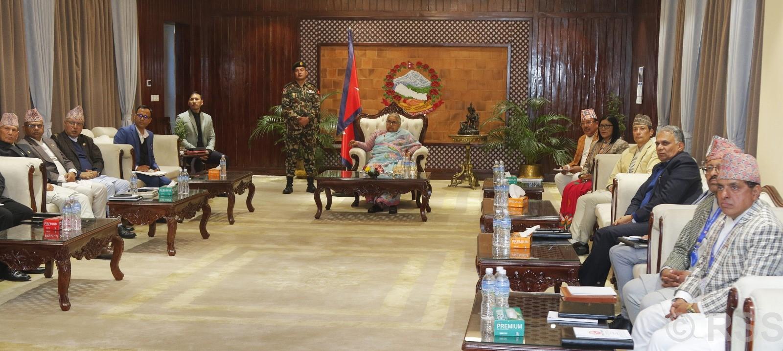 PM Karki, EC officials discuss election issues