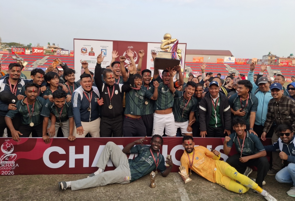 Sahara Club Pokhara lifts Aha Rara Pokhara Goldcup trophy