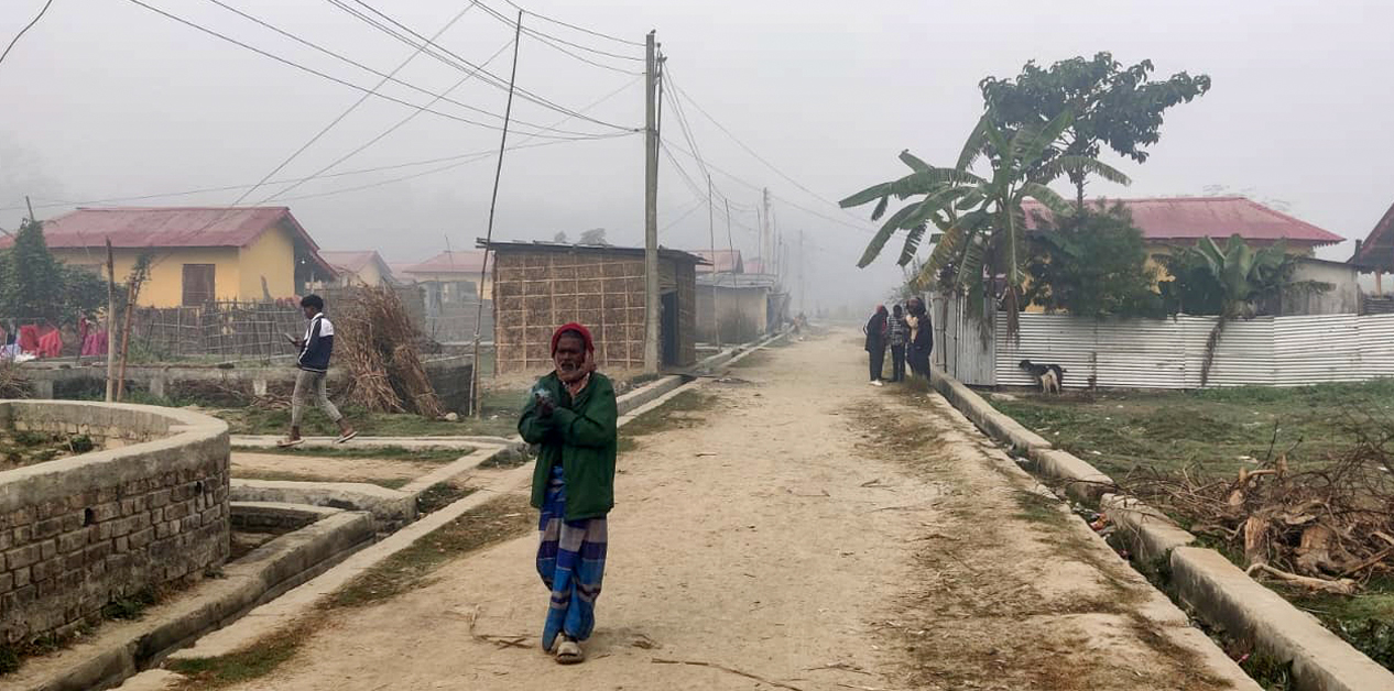 A poor “prosperous settlement” mocking a Nepali Congress stronghold