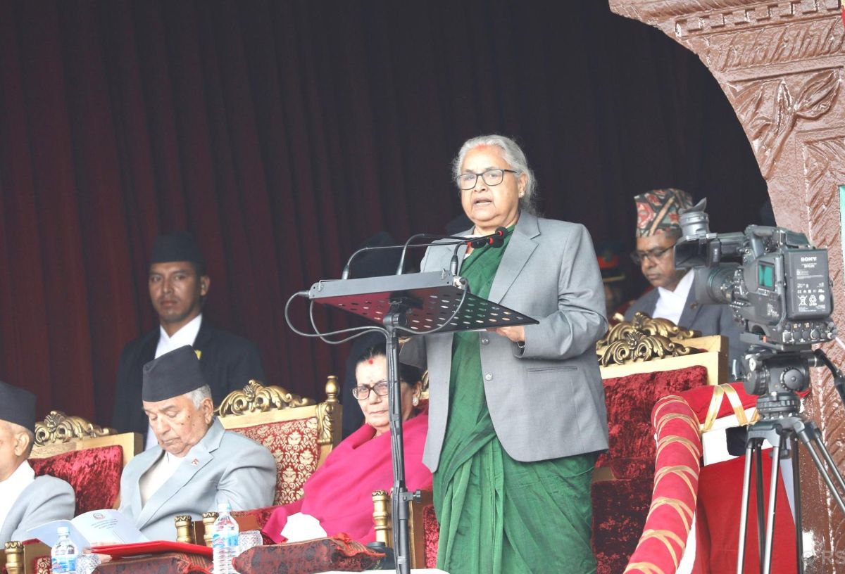PM Karki addresses Democracy Day function; says HoR elections to open door to new era