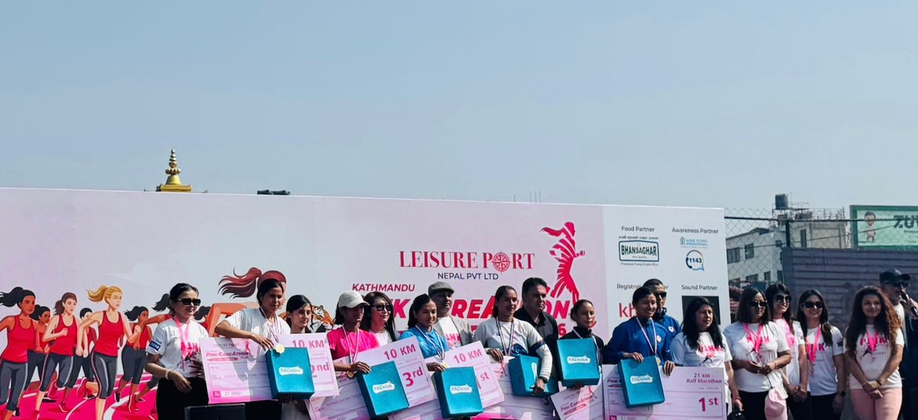Santoshi Shrestha wins Half Marathon at Pink Careathon-2026