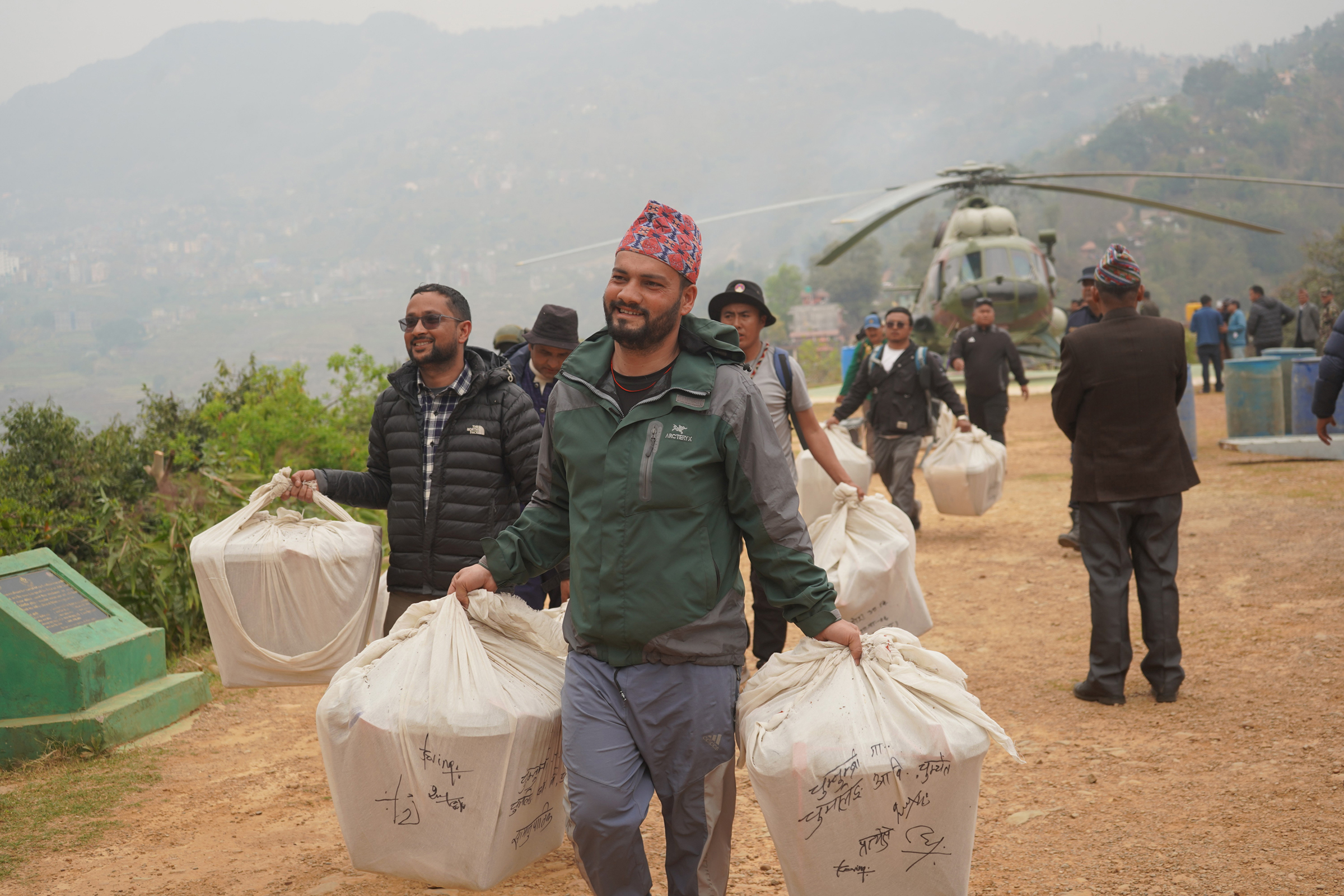Helicopters deployed to collect ballot boxes from remote Himalayan districts