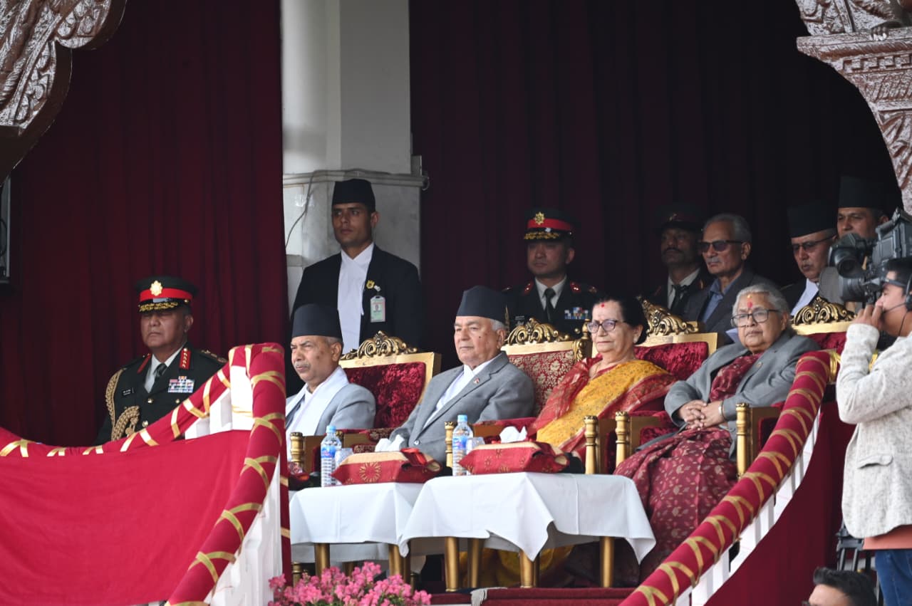 President Paudel observes ghode jatra