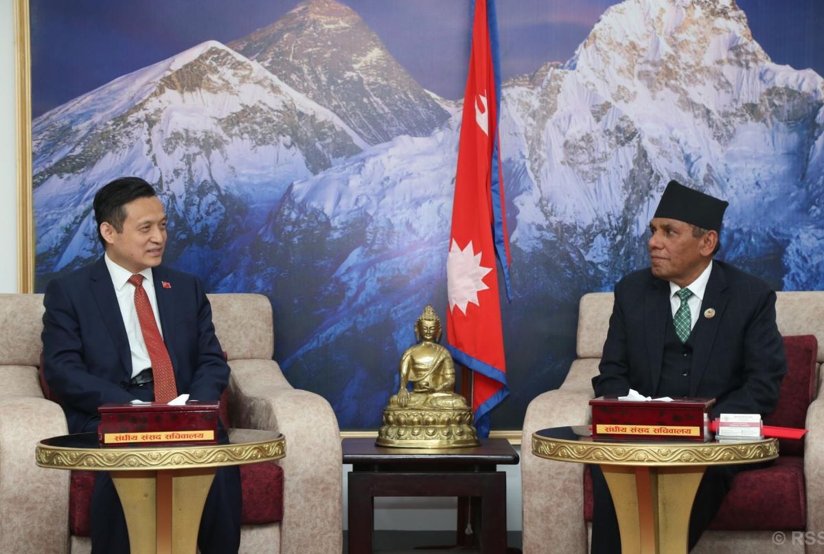 Chinese Ambassador Zhang pays courtesy call on NA Chair Dahal