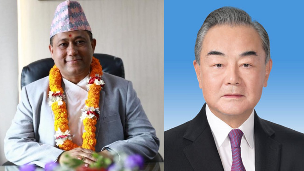 Chinese Foreign Minister Congratulates Foreign Minister Khanal, Vows Stronger Bilateral Ties