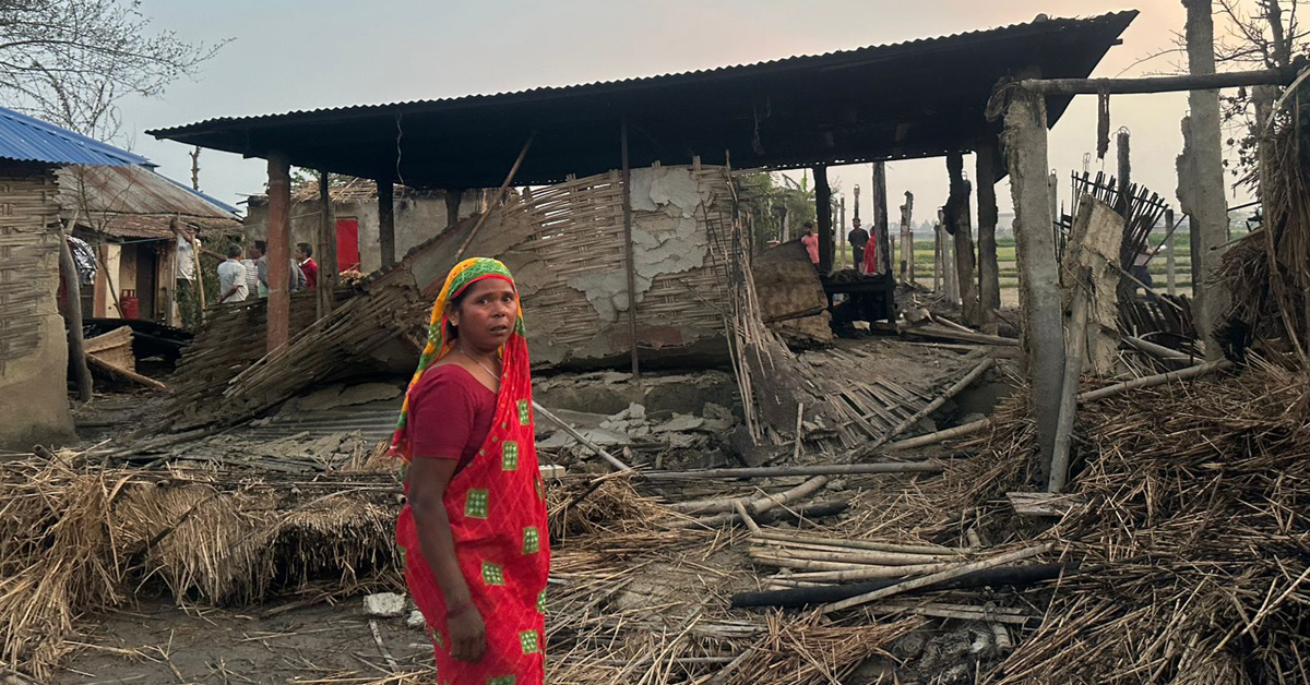 Wind-fueled fire leaves 55 homeless in Morang Musahar settlement