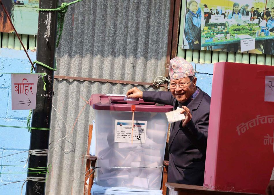 NWPP Chair Bijukchhe votes