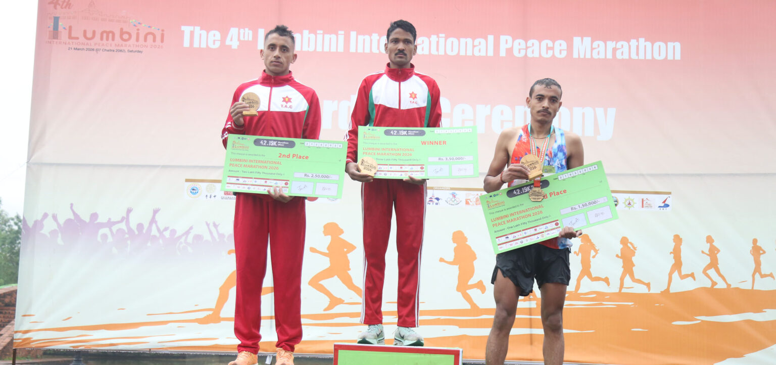 Rokaya wins third peace marathon in Lumbini