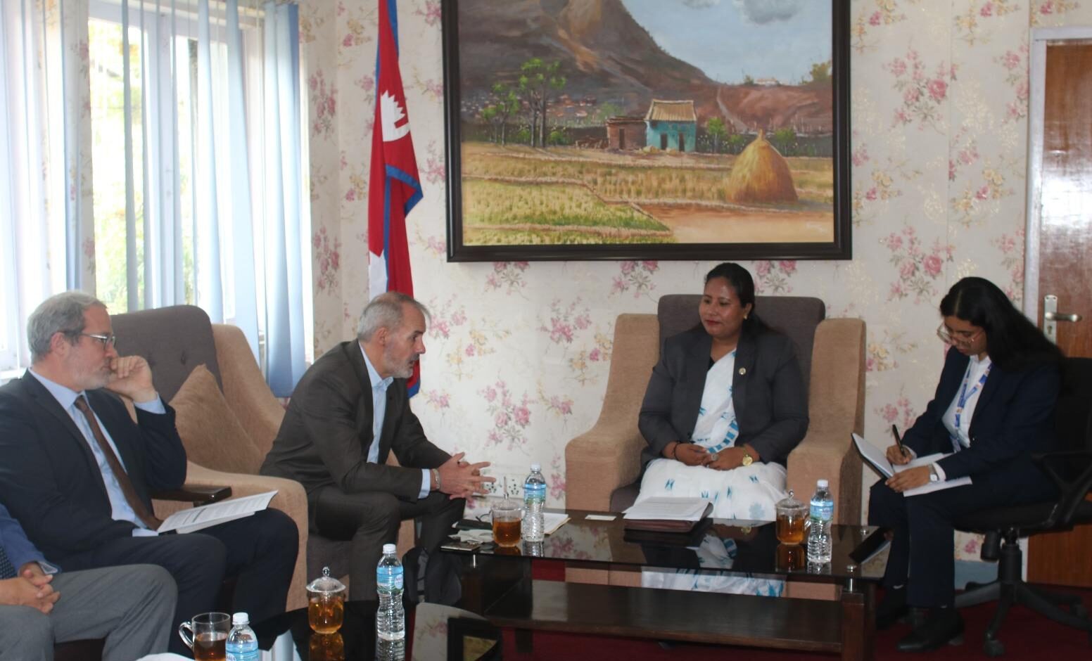 ADB Country Director Koshwa pays courtesy call on Communication Minister Timilsina