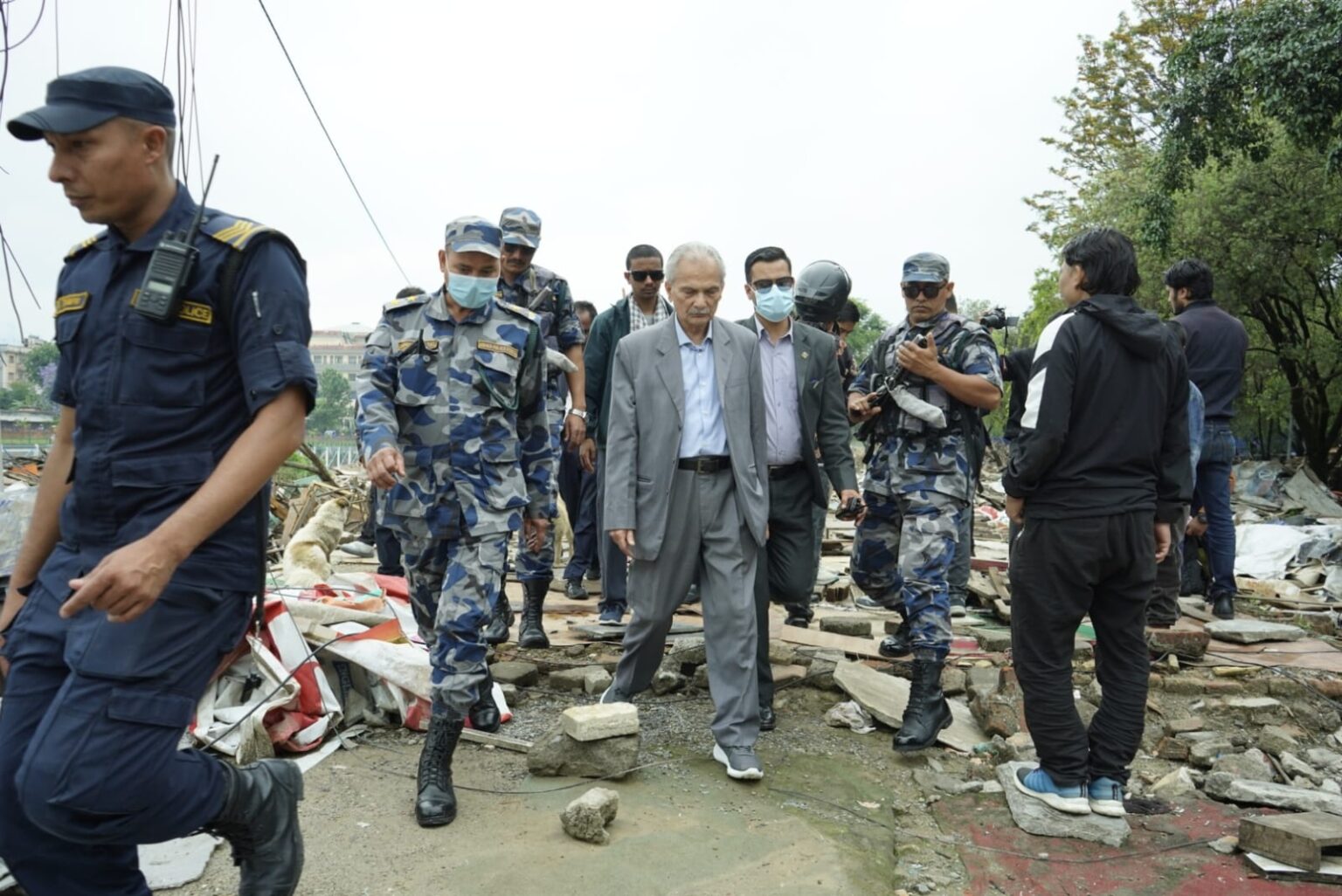 Former PM Bhattarai visits Thapathali squatter settlement [Photo Feature]