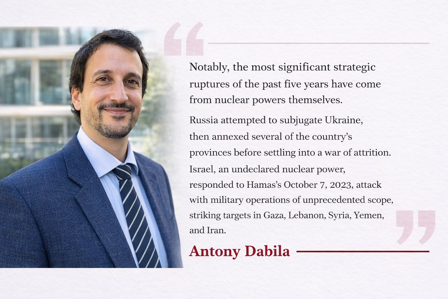 Nuclear Deterrence Is No Longer Enough