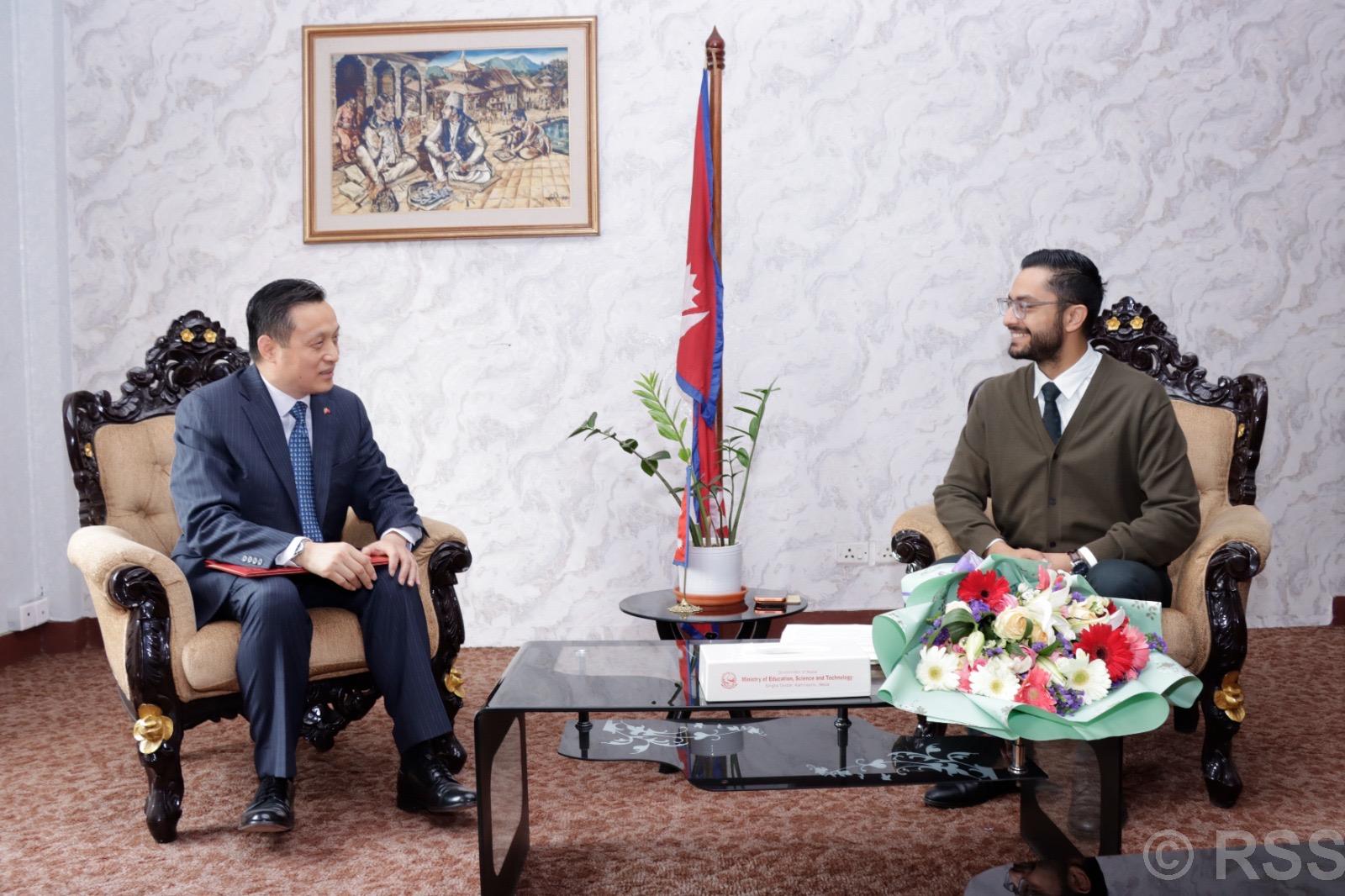 Chinese Ambassador calls on Minister Pokharel