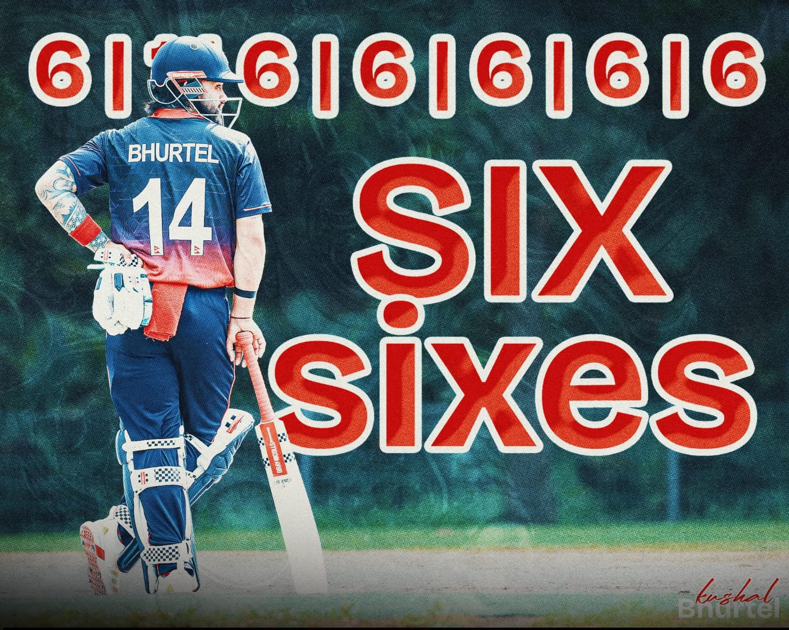 Kushal Bhurtel smashes historic six sixes in an over against China