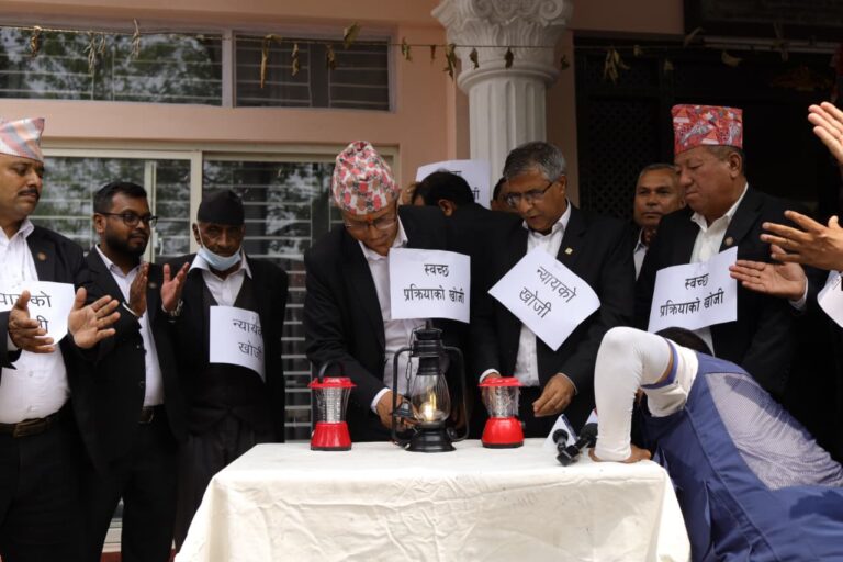 Lawyers stage daytime lantern protest against court administration [Photo Feature]
