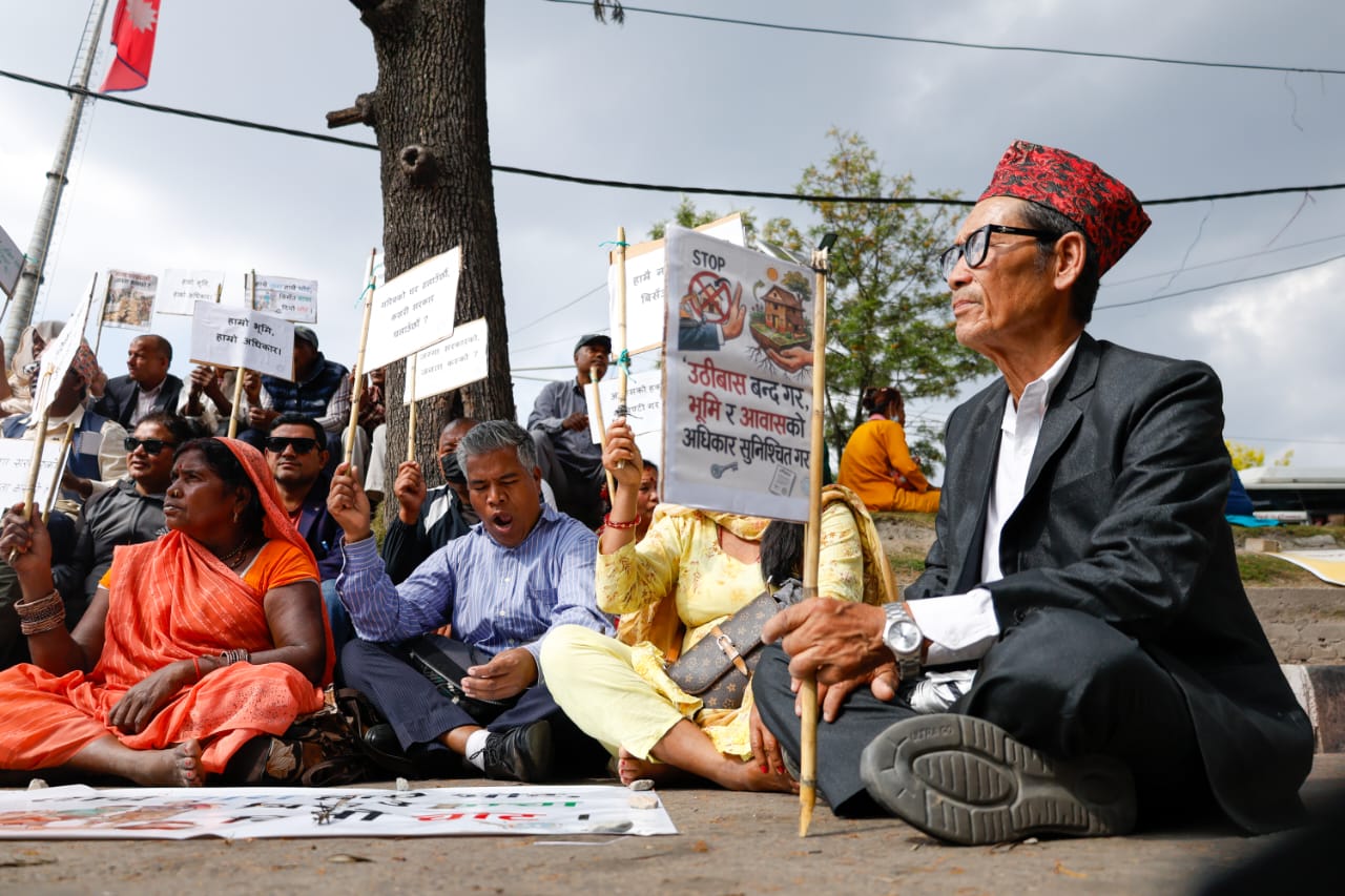 National Land Rights Forum protests at Maitighar demanding land and housing rights [Photo Feature]