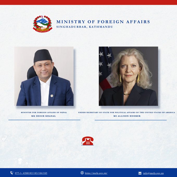 Nepal and US reaffirm bilateral ties during high-level telephone conversation