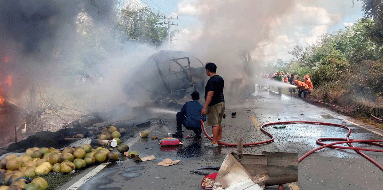 Bus-tanker head-on crash in Indonesia kills at least 16