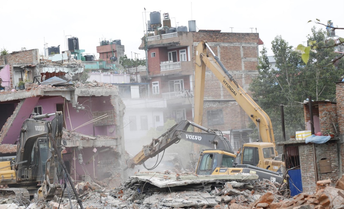 Demolition drive targets illegal houses in Kapan and across Kathmandu valley