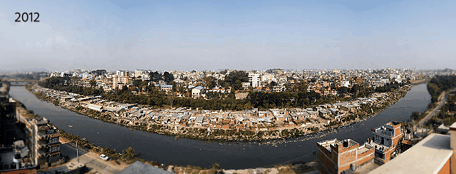 Before and after: Thapathali’s riverbank settlement