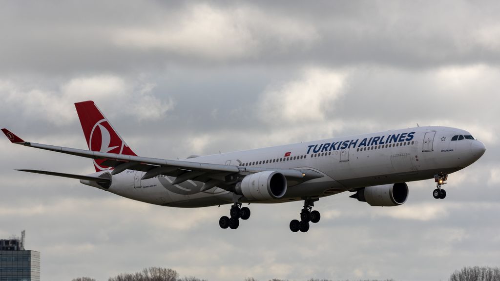 Turkish Airlines plane wheel catches fire during emergency landing at TIA