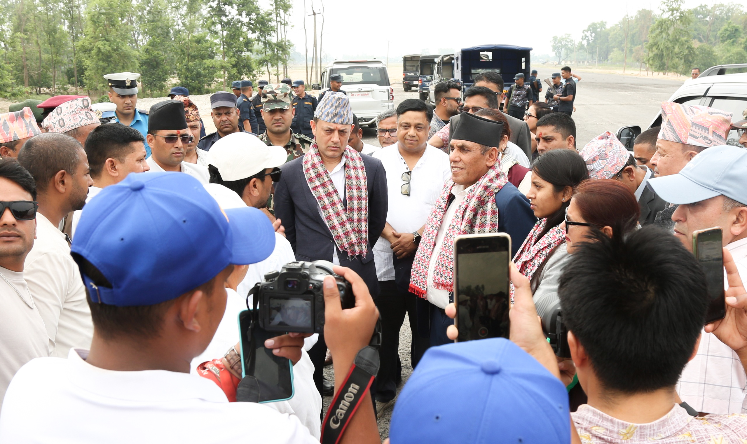 Speaker, NA Chair along with Deputy Speaker, Vice Chair visit proposed dry port site in Dodhara-Chandani