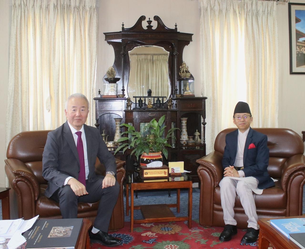 Japanese Ambassador Maeda Toru calls on Foreign Secretary Amrit Bahadur Rai