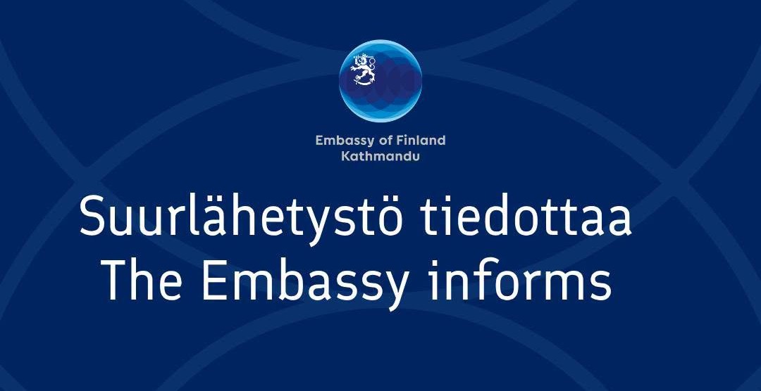 Finnish Embassy in Kathmandu to remain closed tomorrow for Midsummer Eve
