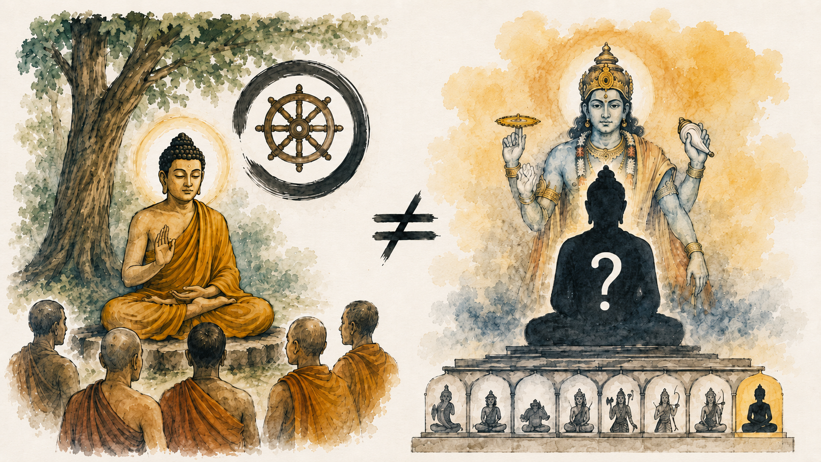 One Buddha, two narratives