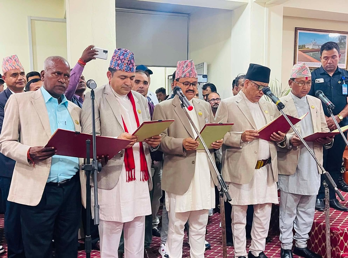 Five new ministers sworn in following Lumbini cabinet realignment