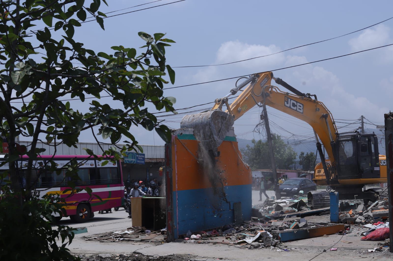 Pokhara Metropolitan City demolishes encroachments at bus park site [Photo Feature]