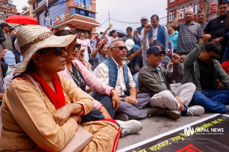 UML holds protest in Kathmandu over PM Shah’s remarks on border issue