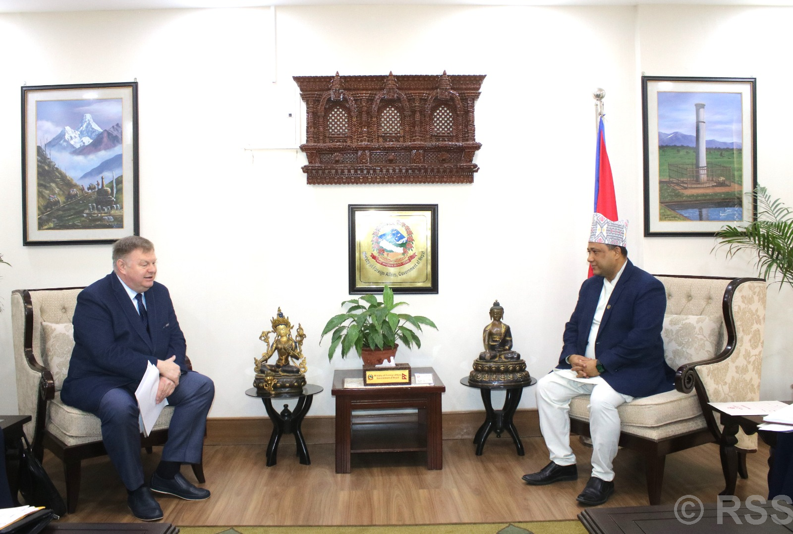 Newly appointed Russian Ambassador pays courtesy call on Foreign Minister Khanal