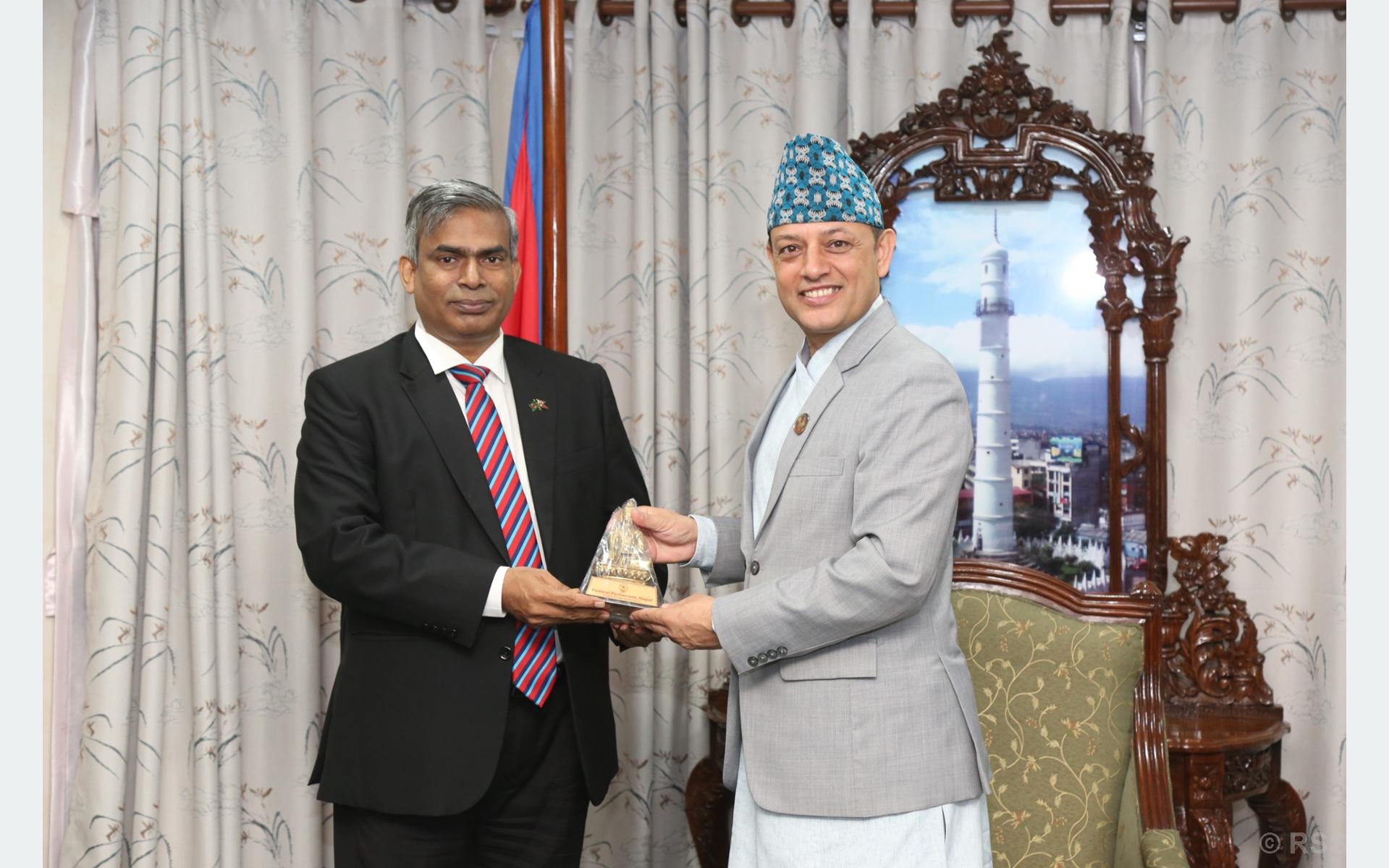 Bangladeshi Ambassador pays courtesy call on Speaker Aryal