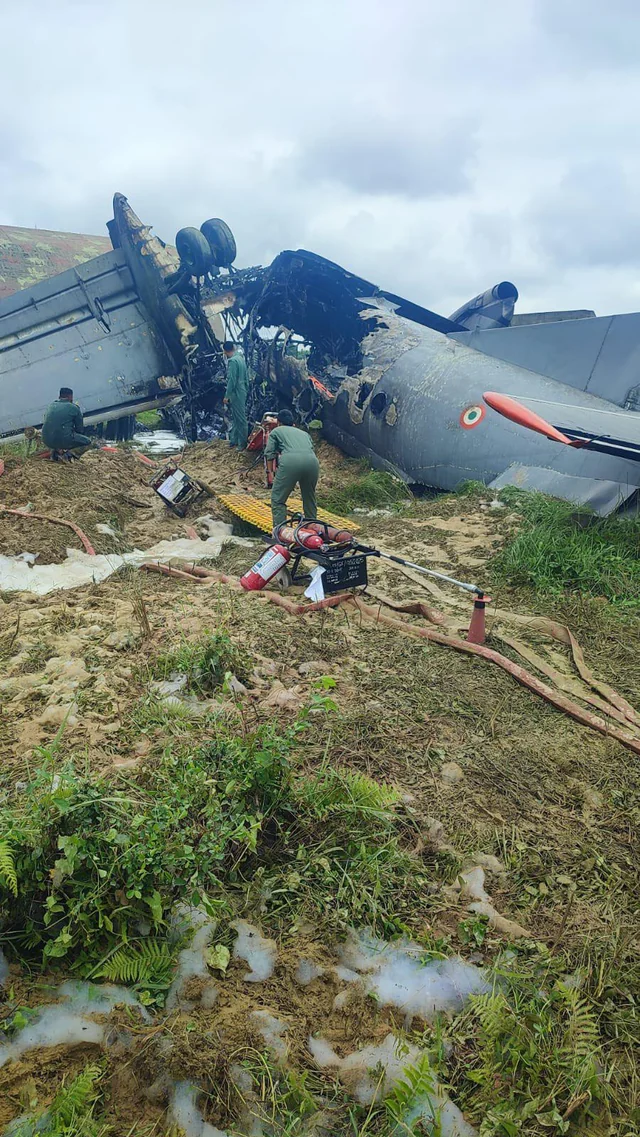 Indian Air Force aircraft crashes during landing in Assam