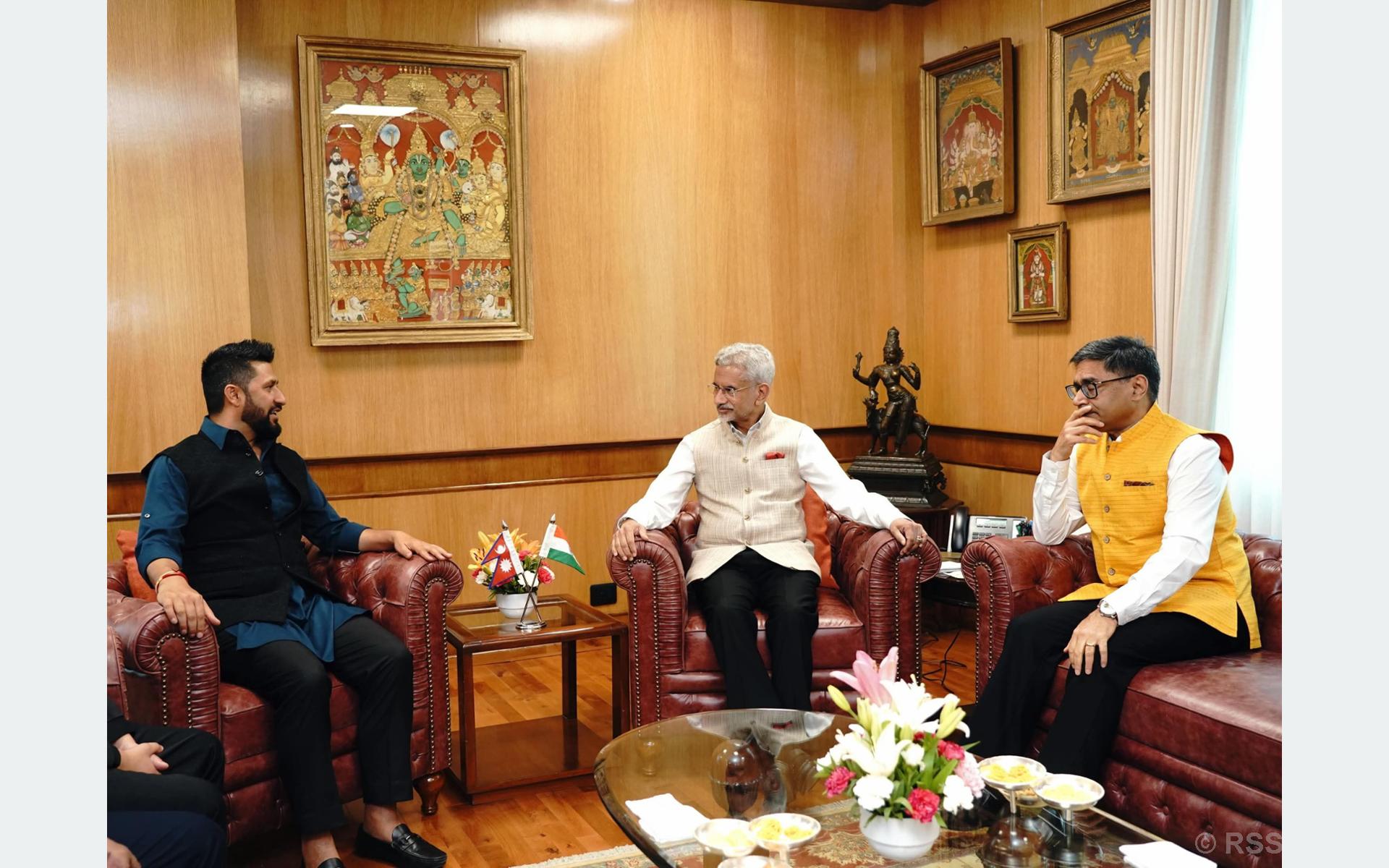 RSP Chair Lamichhane meets Indian External Affairs Minister Jaishankar