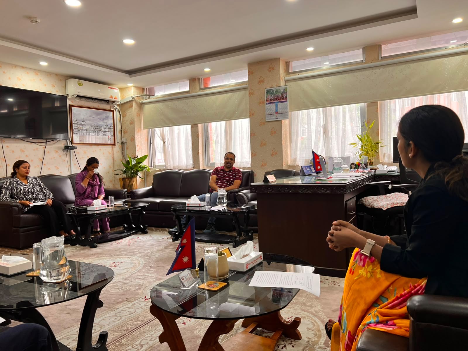 Hunger striker Binu and Women Minister Badi hold talks