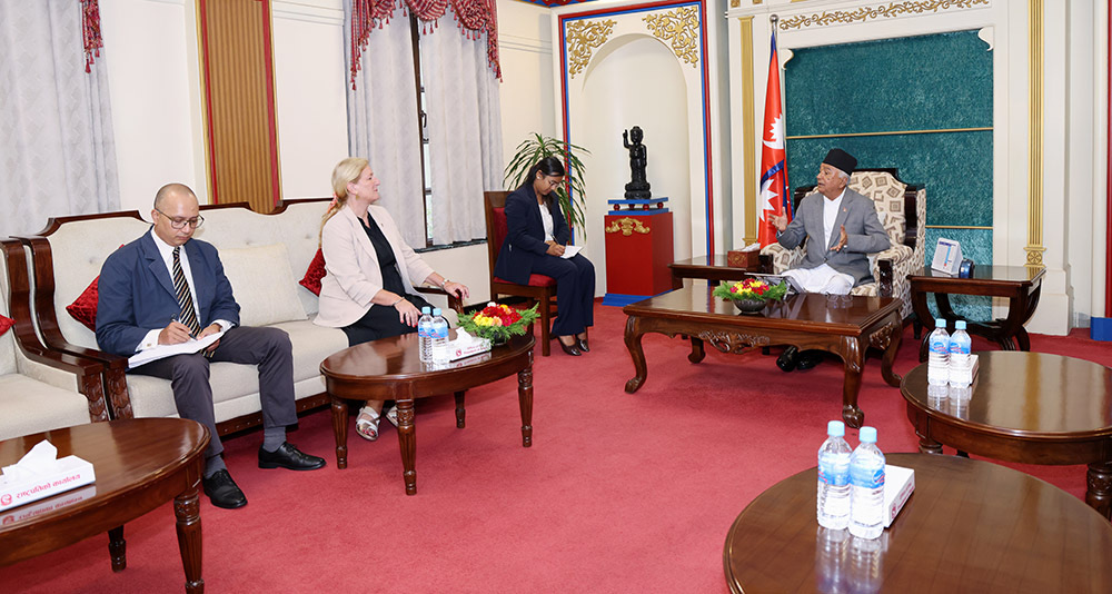 French Ambassador Corteval pays farewell visit to President Paudel
