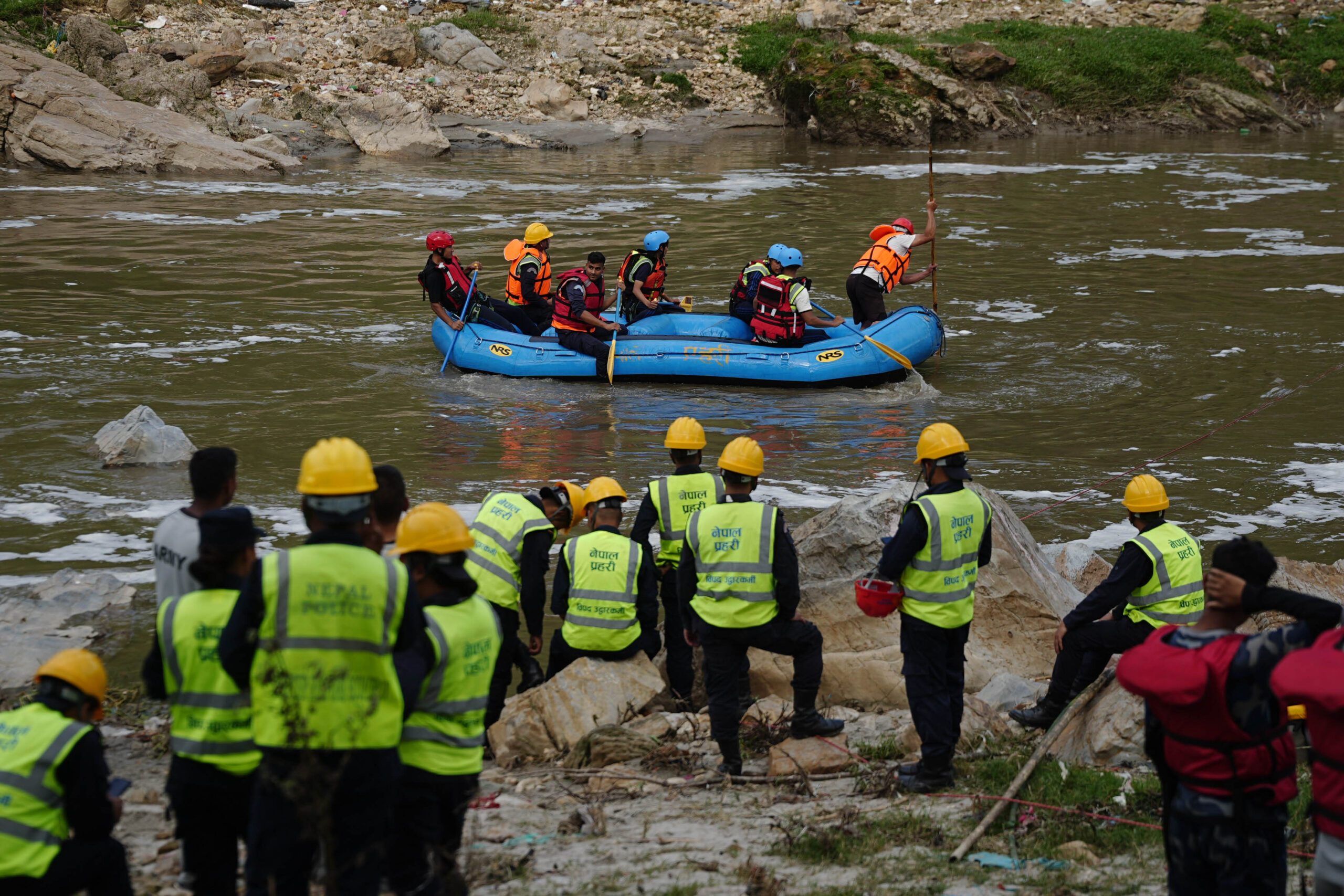 Man goes missing while swimming in Bagmati River at Chobhar, search operation underway (Photo Feature)