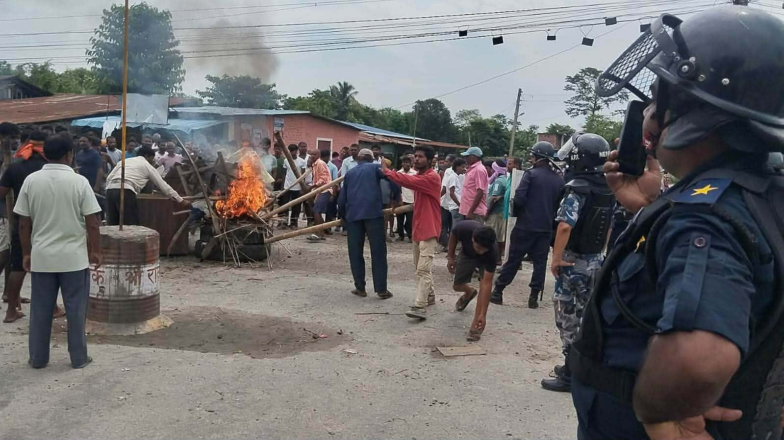 Army mobilized in Sunsari’s Dewanganj as protesters defy curfew, commit arson