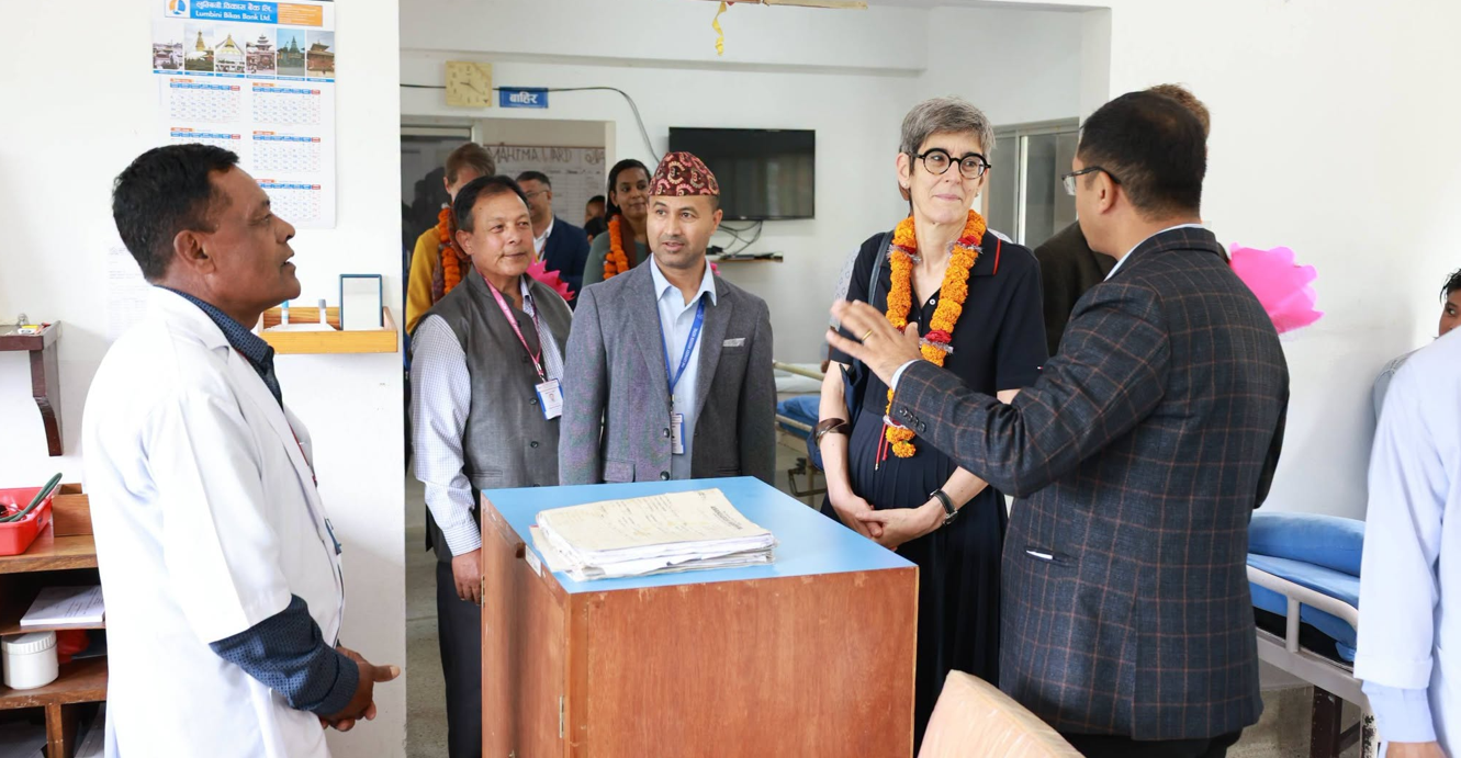 Swiss ambassador seen visiting Anandaban Leprosy Hospital in Lele