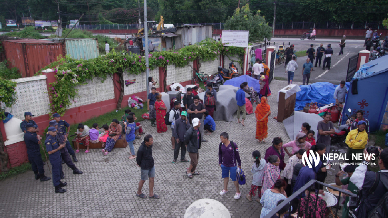 Floods inundate holding center in Kirtipur; landless settlers displaced again (Photo Feature)