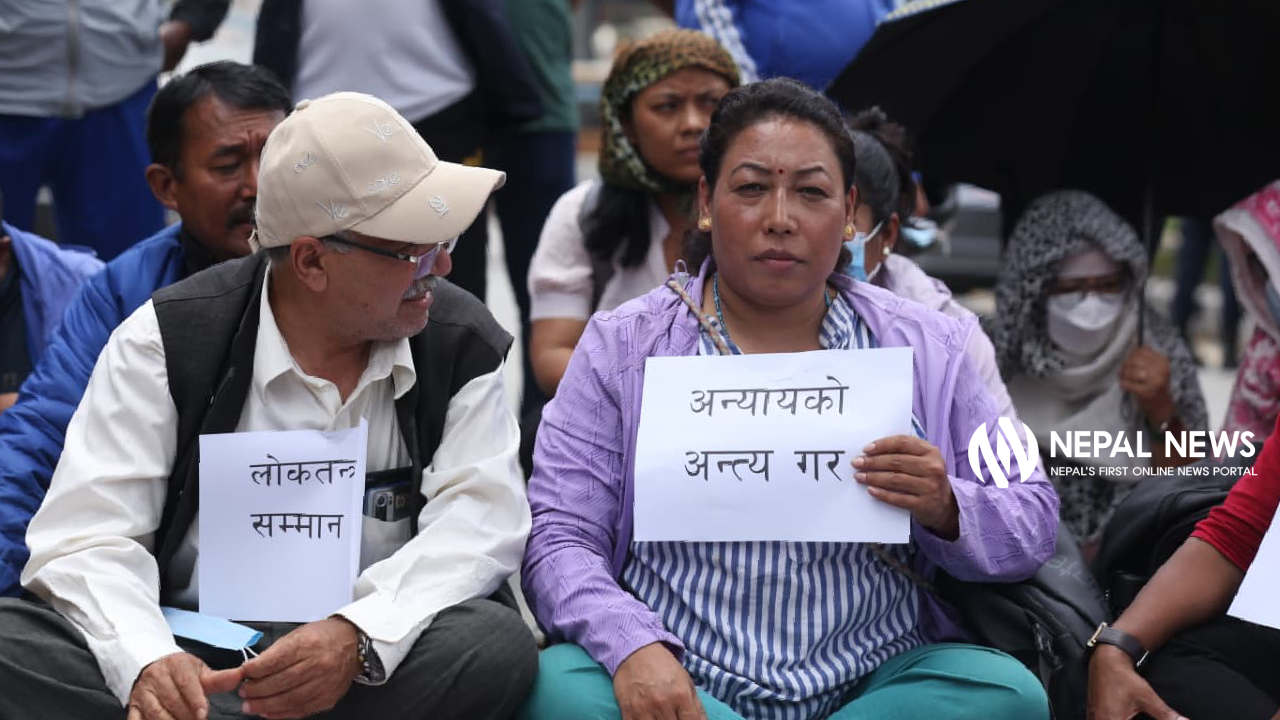Landless settlers protest at Maitighar (Photo Feature)