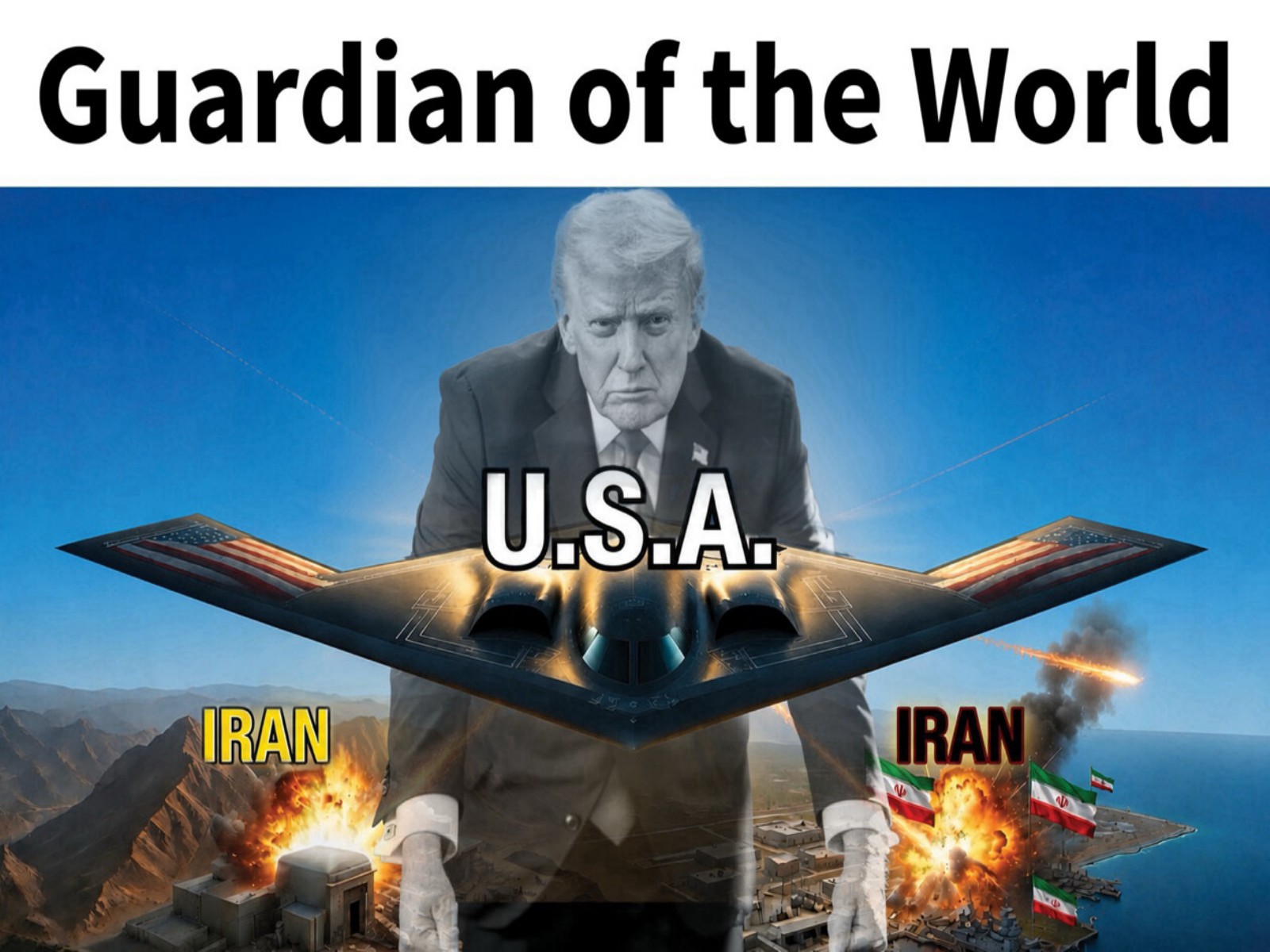 “Guardians of the World”: Trump shares barrage of AI-generated images signalling US military might and political ambition
