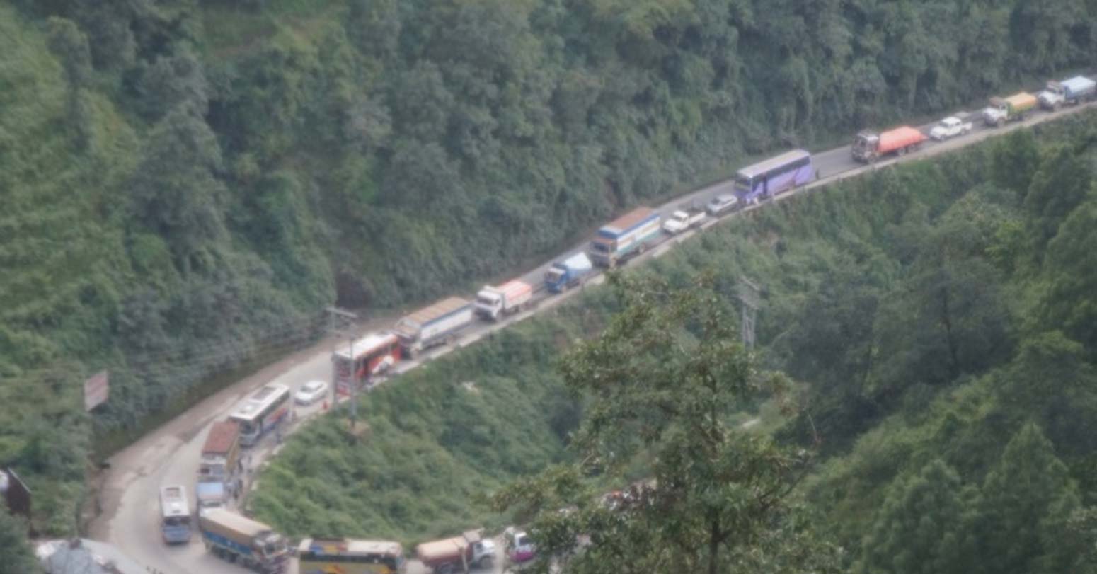 Nagdhunga and Dakshinkali exit points closed for vehicles following incessant rain
