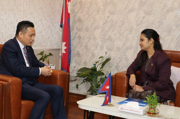Minister Rawal and Chinese ambassador Maoming discuss bilateral projects and healthcare assistance