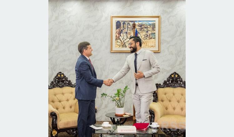 US Chargé d’Affaires Urbom pays courtesy call on Education Minister Pokharel