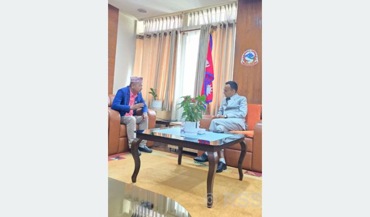 Communications Minister Dr. Timilsina discusses with local representatives