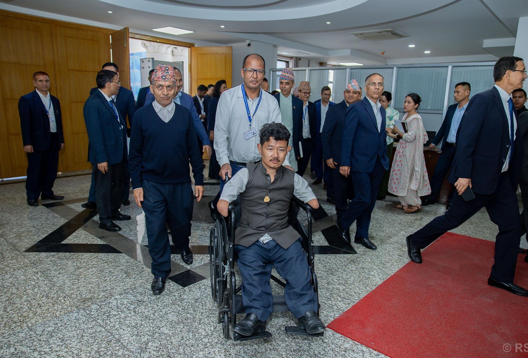 Wheelchairs, facilitators managed for disabled staff, service seekers within Singha Durbar